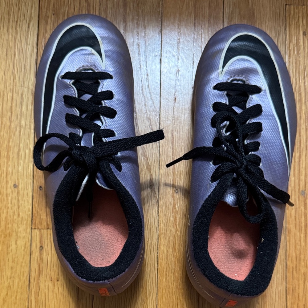 Purple and Black Kids Nike Cleats